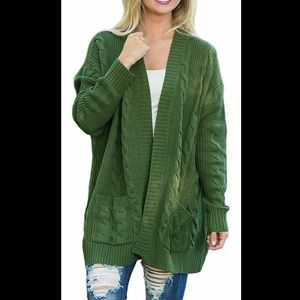 Oversized Long Sleeve Open Front Knit Cardigan